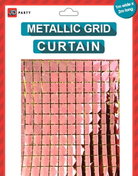Metallic Block Curtains (Rose Gold)